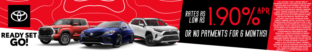 Low Rate Financing at Peterson Toyota