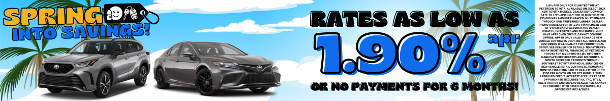 Low Rate Financing at Peterson Toyota
