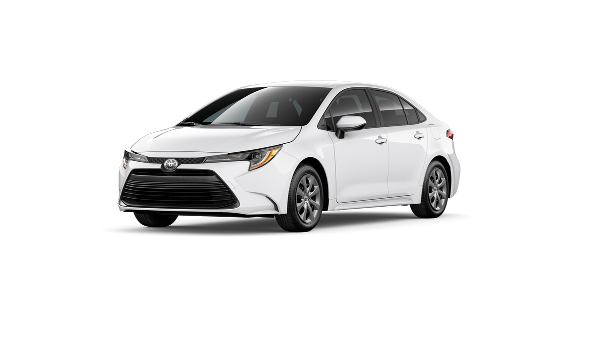 2026 Toyota Corolla LE in Ice Cap — front three-quarter view